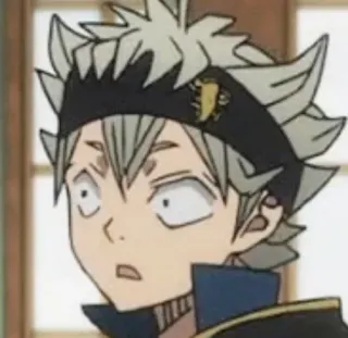 🖤 32cf7494 Asta Black Clover Аниме, Персонаж, Смешной, В шоке, Манга whatsapp sticker