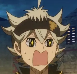 🖤 c3761679 Asta Black Clover аниме, манга, Аста, Black Clover, смешной, в шоке whatsapp sticker