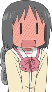 😳 370b8385 Nano Shinonome Nichijou Anime, Kreskówka, Uczennica, Zawstydzona/y, Nichijou, Nano Shinonome telegram sticker