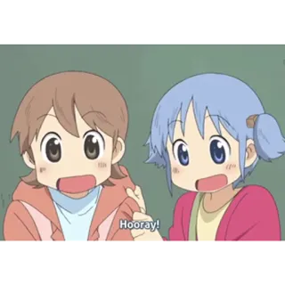 😯 790792ef Hooray! Anime, Fröhlich, Freunde, Feier, Freude, Ausruf whatsapp sticker