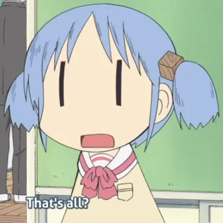 😮 c0798a73 Mio Naganohara Nichijou That's all? Anime, Nichijou, Mio Naganohara, Überrascht, Geschockt, Lustig, Cartoon whatsapp sticker