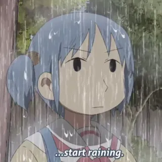 😐 f59c13d8 ...start raining. Anime, Regen, Regnet, Traurig, Wetter whatsapp sticker