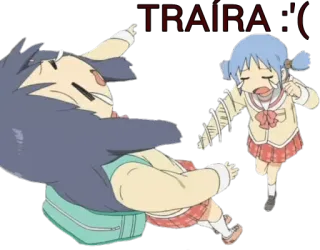 🤛 0d38ad2f TRAIRA :( verraad, verdrietig, anime, cartoon, huilen telegram sticker