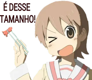 🌭 6bcceffc É DESSE TAMANHO! anime, cartoon, eetstokjes, eten telegram sticker