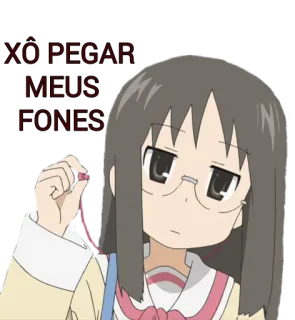 🎼 8baff776 XÔ PEGAR MEUS FONES anime, meisje, koptelefoon, bril telegram sticker