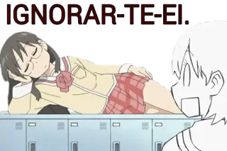 💅 d5066c3a IGNORAR-TE-EI. anime, meisje, slapen, negeren, liggend telegram sticker