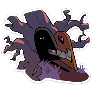 🎃 1411de64 tree, grave, halloween, spooky, ghost, dark, monster telegram sticker