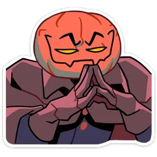 🎃 d0121212 pumpkin, halloween, spooky, character, pumpkin head, mysterious, plotting telegram sticker