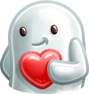 ❤ 2cf79150 призрак, сердце, милый, любовь, мультфильм telegram sticker