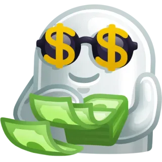 💰 76501b0c деньги, доллары, солнцезащитные очки, богатый, богатство, валюта telegram sticker