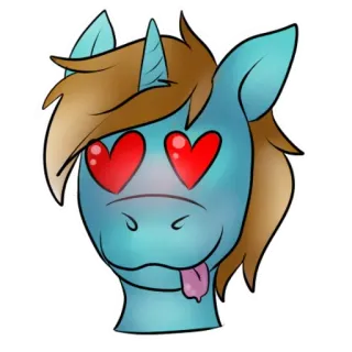 😍 0bbf604f ม้าโพนี่, การ์ตูน, ตาเป็นรูปหัวใจ, สัตว์, น่ารัก telegram sticker