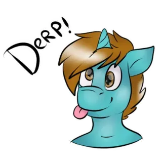 😜 13098fa5 Derp! ม้าโพนี่, การ์ตูน, สัตว์, เด๋อ, น่ารัก, ลิ้น telegram sticker
