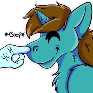 👉 1f9b1846 *Boop* boop, น่ารัก, การ์ตูน, ยูนิคอร์น, ม้าโพนี่ telegram sticker