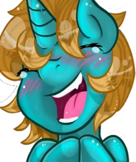 😄 676838b2 ม้าโพนี่, การ์ตูน, ยิ้ม, ร่าเริง, สีน้ำเงิน, น่ารัก telegram sticker