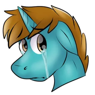 😭 939c3bc6 ม้าโพนี่, เศร้า, ร้องไห้, การ์ตูน, อารมณ์ telegram sticker