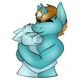 🤗 9bf82805 You ม้าโพนี่, กอด, น่ารัก, มิตรภาพ, การ์ตูน, สัตว์, ความรัก telegram sticker