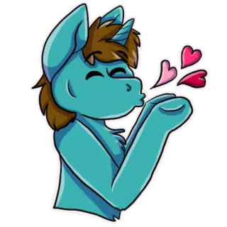 😘 bf349980 ยูนิคอร์น, ความรัก, หัวใจ, จูบ, การ์ตูน, น่ารัก telegram sticker