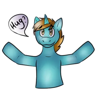 🤗 da7e9e48 Hug? ม้าโพนี่, กอด, น่ารัก, การ์ตูน, เป็นมิตร, สัตว์ telegram sticker
