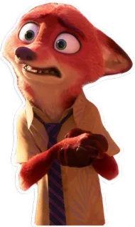 😟 54e90498 Nick Wilde Zootopia fox, animal, disney, cartoon, animation, zootopia telegram sticker
