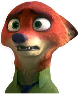 😨 572a3030 Nick Wilde Zootopia fox, animated, character, cartoon, Zootopia, Nick Wilde telegram sticker