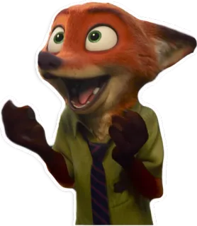 😃 8ddf292c Nick Wilde Zootopia fox, cartoon, animal, disney, zootopia, character telegram sticker