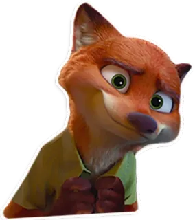 🙂 c52b499d Nick Wilde Zootopia fox, cartoon, disney, zootopia, nick wilde, animal, character telegram sticker