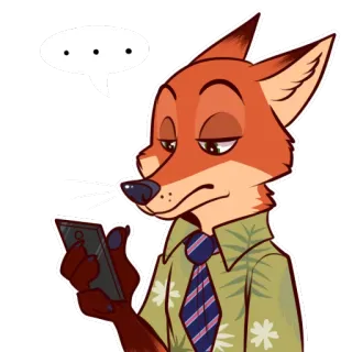 📱 f7053e65 Nick Wilde Zootopia สุนัขจิ้งจอก, ซูโทเปีย, นิค ไวลด์, การ์ตูน, สัตว์, มานุษยรูปนิยม, โทรศัพท์ telegram sticker