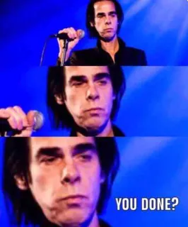 🤔 6bdff377 YOU DONE? pregunta, meme, terminaste, actuación telegram sticker