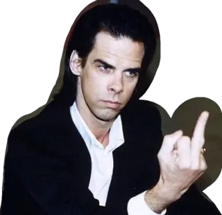 🖕 da3b5bc6 Nick Cave Nick Cave, músico, dedo corazón, ofensivo, cantante, rock telegram sticker