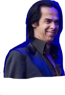 😁 f913e7dd Nick Cave músico, cantante, compositor, Nick Cave, celebridad, artista, retrato telegram sticker