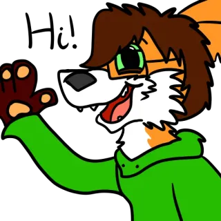 🖐 3ac0bf5f ケモノ, アニメ, キツネ, 擬人化, 挨拶, 手を振る telegram sticker
