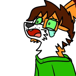 😢 5f0e02d1 泣く, 悲しい, 漫画, ケモノ telegram sticker