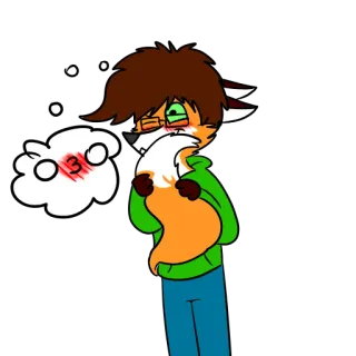 😚 78839a94 O3O キツネ, ケモノ, 赤面, 漫画, 動物 telegram sticker