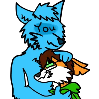 🤗 8bfc7c7d You ケモノ, ハグ, 愛情, かわいい, アニメ telegram sticker
