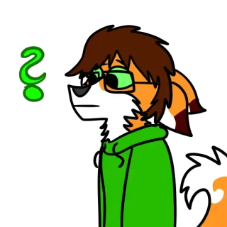 🤔 f508ed0d ケモノ, 質問, キツネ, メガネ, 獣人 telegram sticker