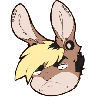 😠 cf7d3e25 Hase, Kaninchen, Tier, Anthropomorph, Fell, Niedlich, Cartoon, Figur telegram sticker