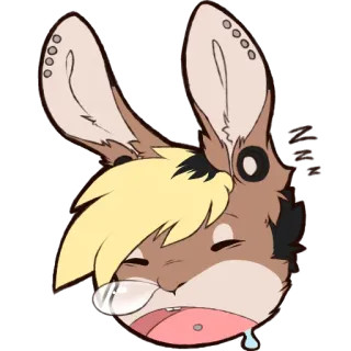 😴 d7a936df Hase, Kaninchen, schläfrig, Cartoon, süß, Tier, fellartig, Illustration telegram sticker