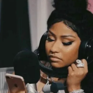 ✖️ 991008d1 Nicki Minaj Nicki Minaj, rapper, celebrity, musician, microphone, recording studio telegram sticker