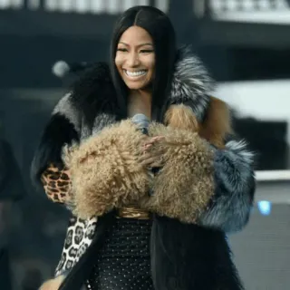 🌷 8151ceed Nicki Minaj Nicki Minaj, rapper, singer, celebrity, fur coat whatsapp sticker