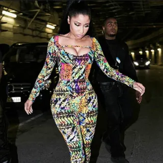 🌷 ae2311f1 Nicki Minaj Nicki Minaj, celebrity, woman, jumpsuit, singer, music, fashion whatsapp sticker