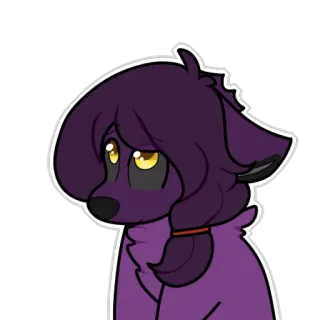 😣 01c0c072 オオカミ, 獣人, かわいい, 紫, 漫画, ステッカー telegram sticker