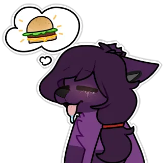 🍔 9429848b 漫画, 犬, ハンバーガー, 食べ物, 可愛い, ステッカー telegram sticker