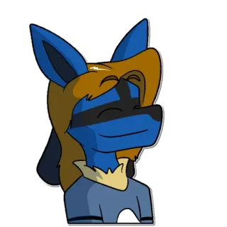🙂 32793aae Cartoon, Furry, Blau, Figur, Illustration telegram sticker