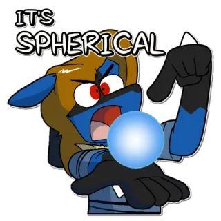 ⚡️ dea3c8bc IT'S SPHERICAL Cartoon, Kugelförmig, Gesichtsausdruck, Lustig, Blau, Ball, Lucario telegram sticker