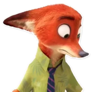 😬 7a2869c1 Nick Wilde Zootopia fuchs, zoomania, animiert, disney, nick wilde, cartoon telegram sticker