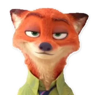 😏 a0070158 Nick Wilde Zootopia Nick Wilde, Fuchs, arrogant, Zoomania, Disney telegram sticker