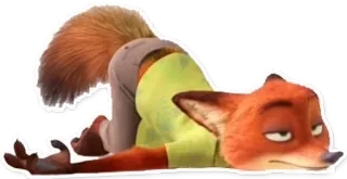 😴 bfb06c28 Nick Wilde Zootopia zoomania, nick wilde, fuchs, cartoon, lustig, meme telegram sticker