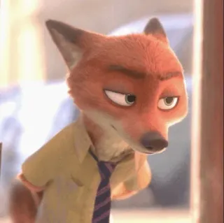 🦊 113413d5 Nick Wilde Zootopia vos, animatie, cartoon, zootopia, personage, nick wilde telegram sticker