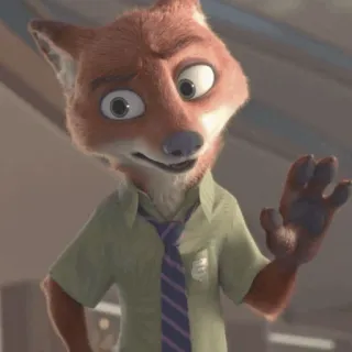 🦊 19ad76e4 Nick Wilde Zootopia vos, cartoon, dier, Zootropolis, Disney, Nick Wilde telegram sticker