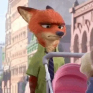 🦊 3a1b09a9 Nick Wilde Zootopia vos, zootopia, cartoon, disney, nick wilde, animatie, grappig, film telegram sticker